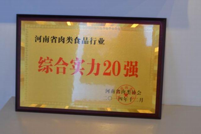 16.河南(nán)省肉類食品行業綜合實力20強2014.12